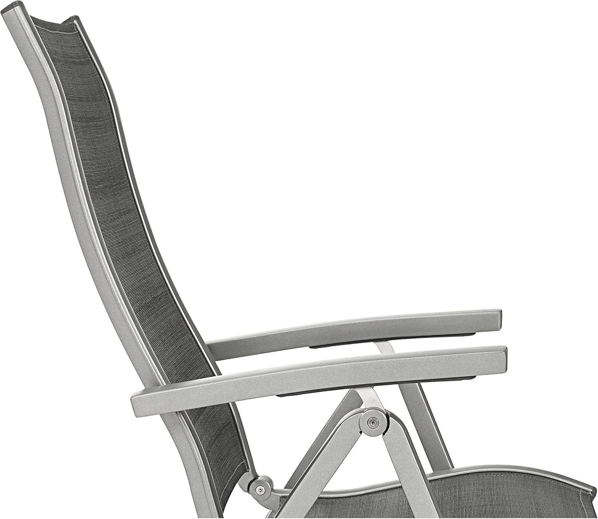 Sillón plegable Dehner Chicago, aprox. 110 x 63,5 x 67,5 cm, textileno/aluminio, gris