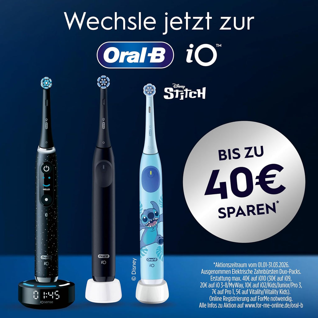 Cepillo de dientes eléctrico Oral-B iO Series 9, incluye 1 cabezal, 7 modos de cuidado bucal, ganador del test CHIP (11/25), diseñado por Braun, azul oscuro