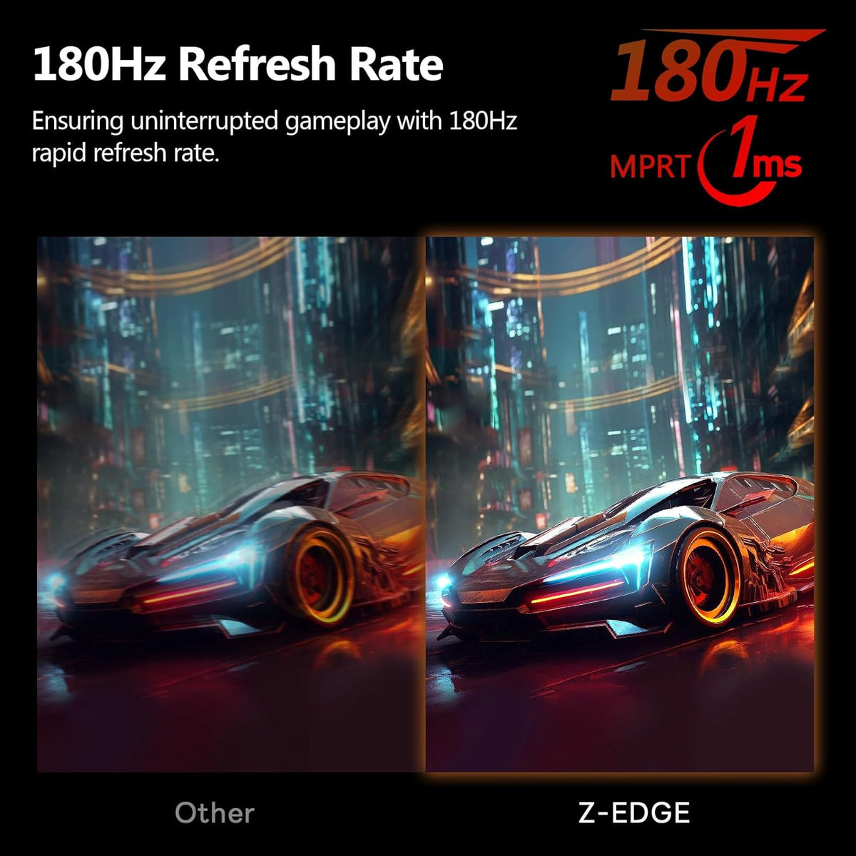 Monitor Gamer Curvo Z-Edge de 24'' 180 Hz/165 Hz/144 Hz, FHD (1920x1080), 1ms MPRT, FreeSync, Monitor Gaming con cable DP, 1650R VA, 300cd/m², HDMI 2.1 y DP 1.4, inclinación ajustable, ángulo de visión de 178°