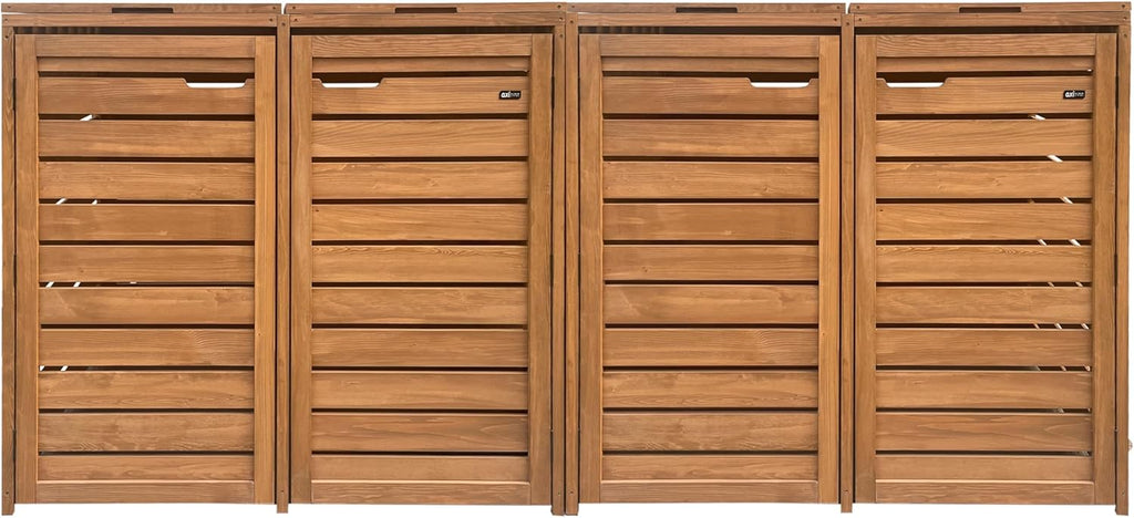 AXI Lex Cubrecontenedor de madera marrón | Cubierta para 4 cubos de basura - 240-960L | Caja para cubos de basura/Caja de almacenamiento