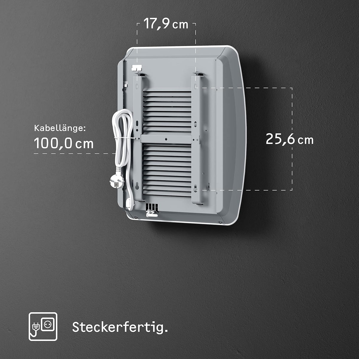 Calefactor rápido STIEBEL ELTRON CK 20 Trend LCD para aprox. 25 m², certificado TV, fabricado en Alemania, pantalla LCD, temporizador semanal, termoventilador cerámico de bajo consumo, baño, 2 kW, 236653