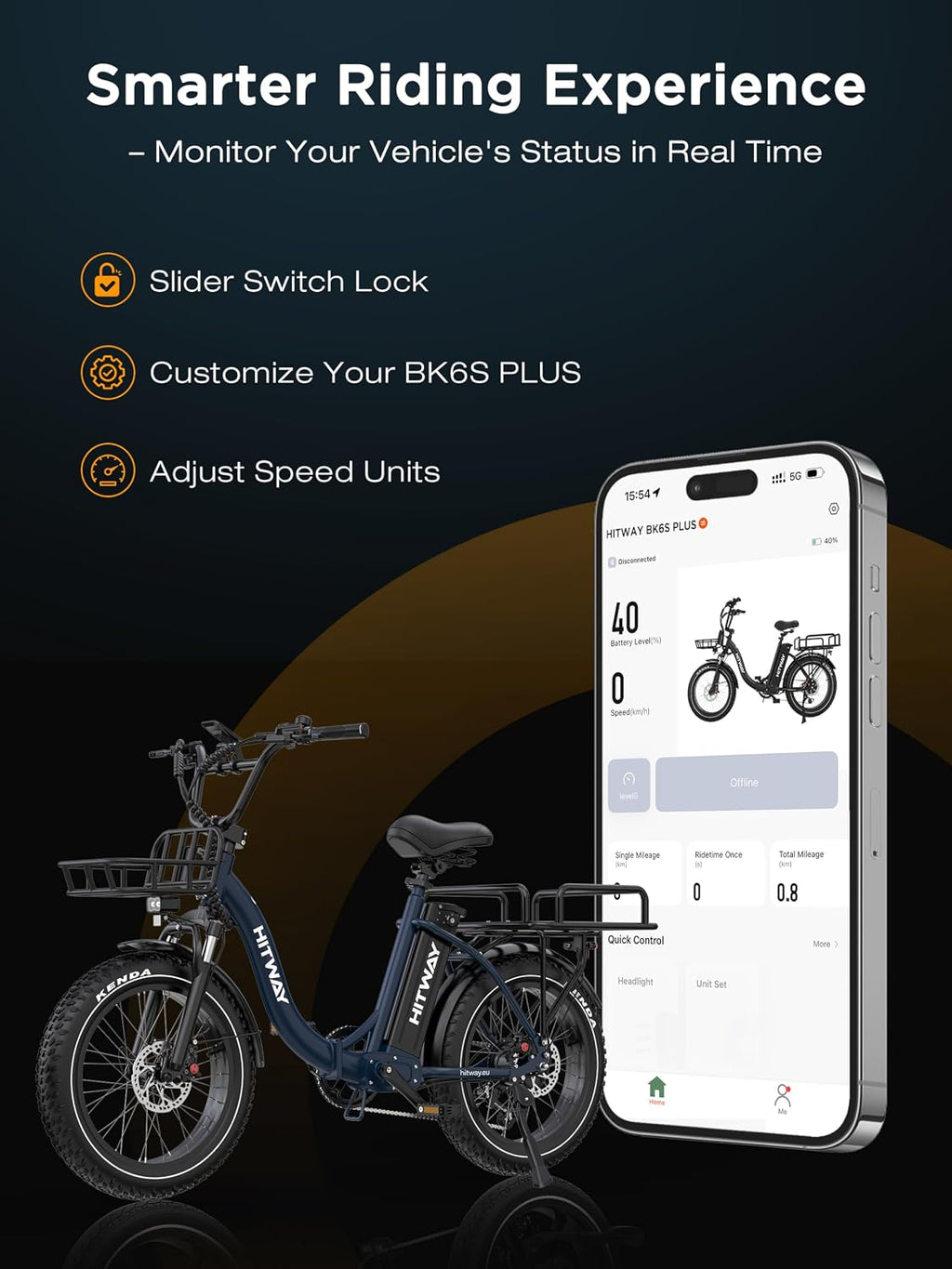 Bicicleta eléctrica HITWAY BK6S Plus con batería de 48V 27Ah y autonomía de 110-150 km, bicicleta eléctrica urbana con neumáticos gruesos de 20 pulgadas y doble cesta portaequipajes, motor de 250W, 25 km/h, cambio de 7 velocidades