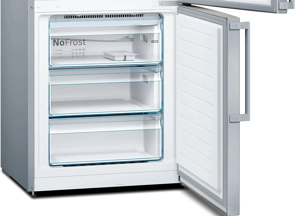 Bosch Serie 4 - Frigorífico combi, NoFrost, alto 203 x ancho 70 cm, 438 L, Tecnología VitaFresh, Blanco - KGN49XIDQ