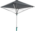 Tendedero tipo paraguas LinoProtect 400 con cubierta impermeable, tendedero de aluminio para exteriores, 40 m de cuerda, incluye base para suelo