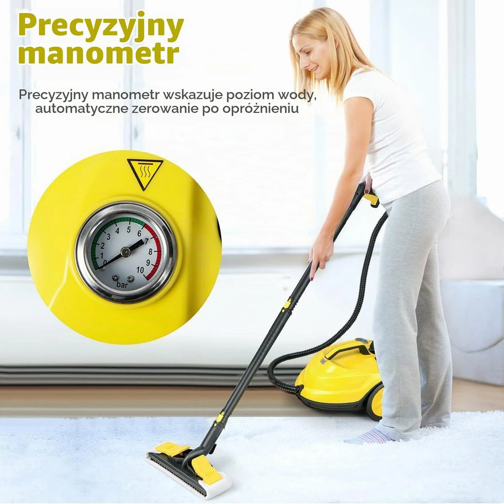 FANTASK Myjka parowa 2000 W z 13 akcesoriami, ciśnienie pary: maks. 5 bar, temperatura: do 160℃, wydajność powierzchniowa: 108 m², zbiornik: 1,8 l