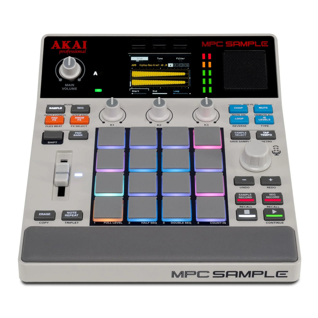 MPC Sampler MPCSAMPLE portátil, autónomo, USB-C con 16 pads, altavoz, micrófono y batería, 23,6 × 19,4 × 5 cm