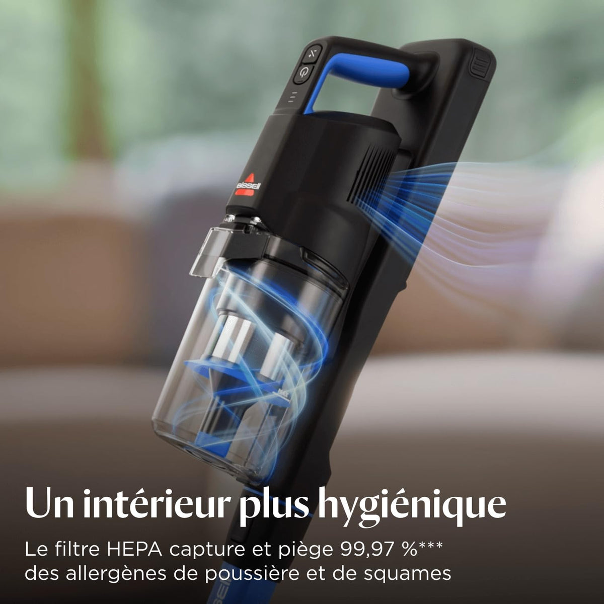 Bissell PowerClean FurFinder, Aspiradora Escoba sin Cable, Motor 200W, Iluminación FurFinder, Cepillo Anti-enredos, Aspiradora sin Cable, Autoportante, Filtro HEPA, Batería Extraíble de 2000 mAh, 40 min, 4089N