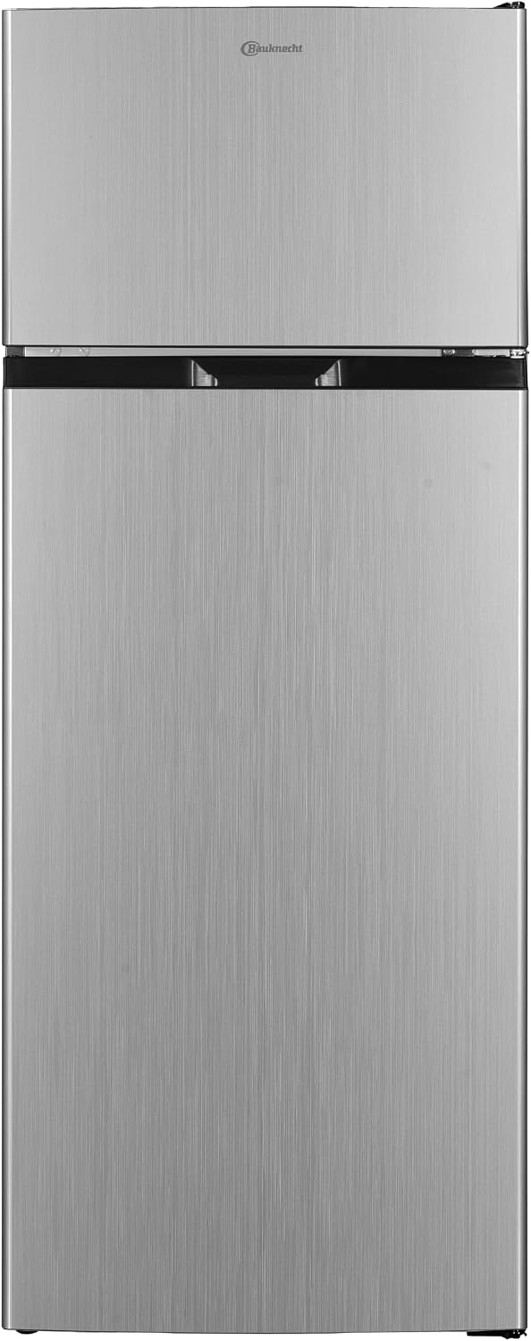 Bauknecht K55T0 413S Frigorífico-congelador independiente / congelador superior / capacidad neta total: 206 l / 169 l refrigeración / 37 l congelación / doble puerta / clase de eficiencia energética D / plateado