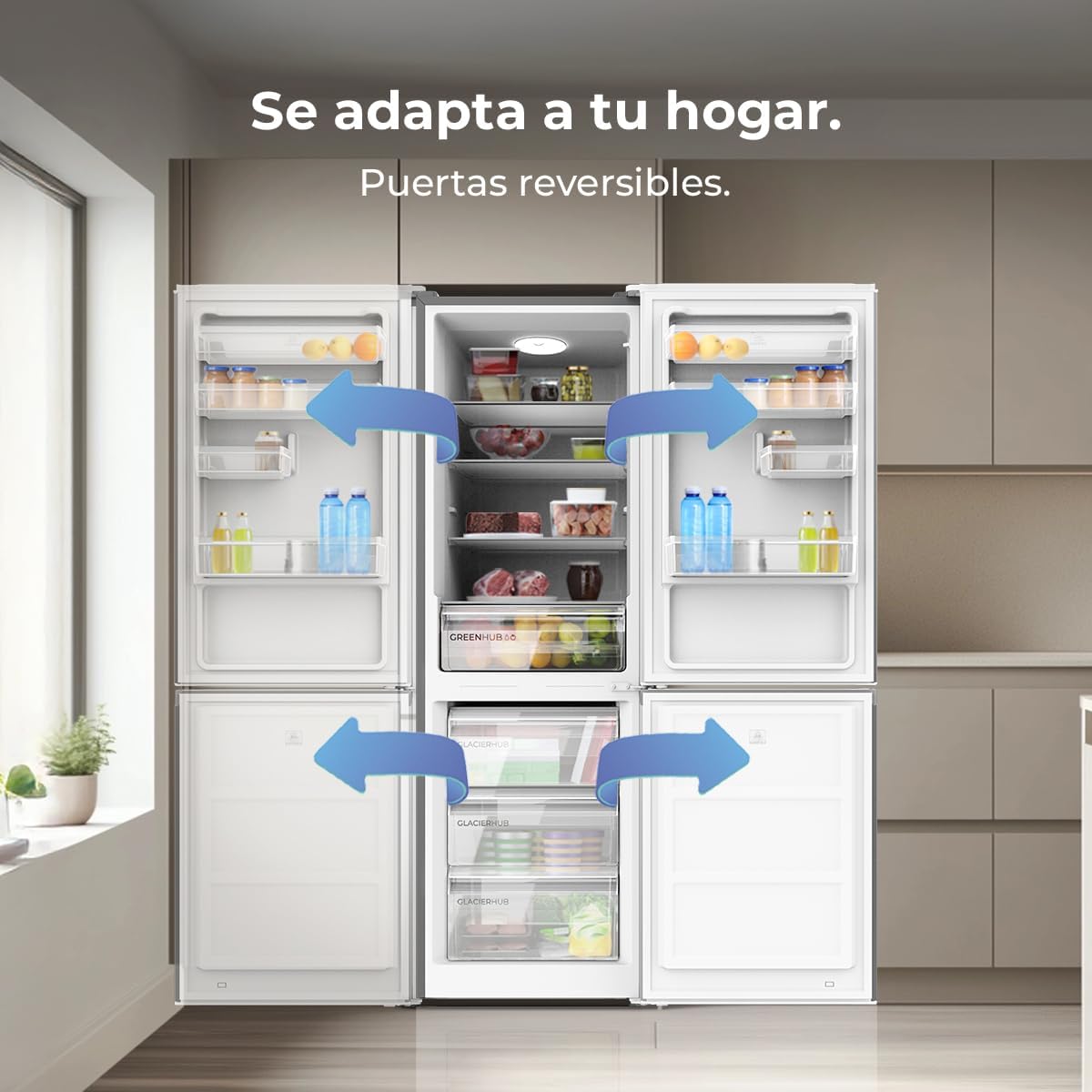 Cecotec Bolero CoolMarket Frigorífico Combinado 2 Puertas Combi 296 DF Dark E. 296L, 60cm de ancho, funciones FastCooling, FastFreezing y DeFrost, interior LED, Dark Inox