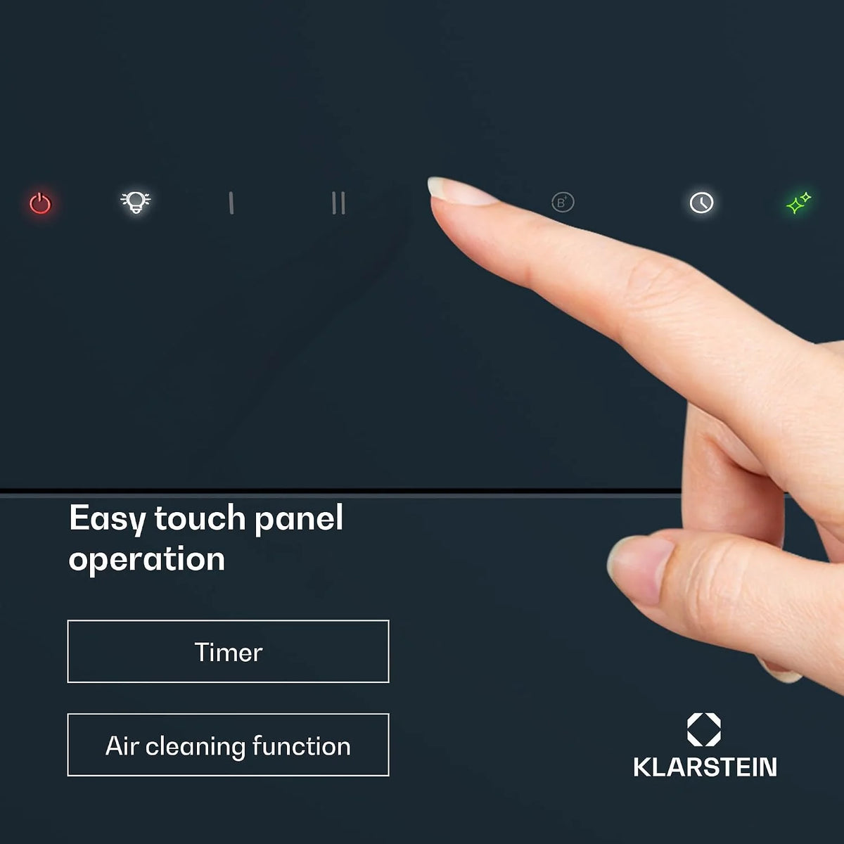 Klarstein SleekAir Okap kuchenny - Okap skośny 90cm, 717 m³/h, Klasa energetyczna A++, Sterowanie dotykowe, LED 5W, Podwójna wentylacja, Antracytowy
