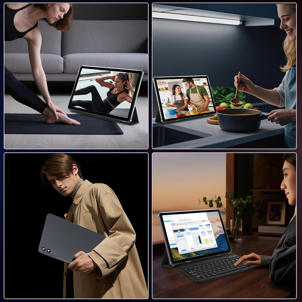 Tableta T60 Pro de 13,4 pulgadas con teclado y lápiz óptico, Android 15, 24 GB RAM + 256 GB ROM (2 TB TF), FHD+ 120Hz, Widevine L1, 10000mAh, Octa-Core con IA Gemini, GPS/Face ID, 4 años de garantía, Gris