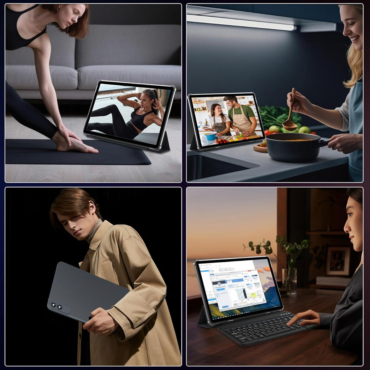 Tableta T60 Pro de 13,4 pulgadas con teclado y lápiz óptico, Android 15, 24 GB RAM + 256 GB ROM (2 TB TF), FHD+ 120Hz, Widevine L1, 10000mAh, Octa-Core con IA Gemini, GPS/Face ID, 4 años de garantía, Gris