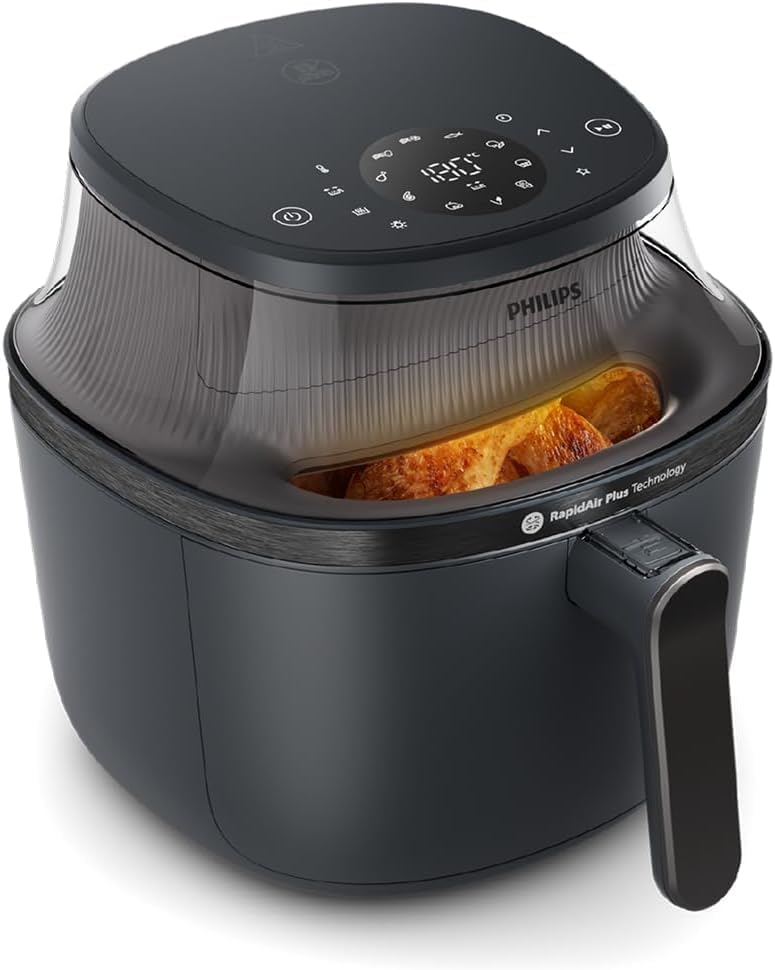 Philips Airfryer Serie 3000 - Freidora de aire 6,2 L, 16 en 1, ventana de cocción, tecnología RapidAir, hasta un 90 % menos de grasa, aplicación HomeID, color negro (NA330/00)