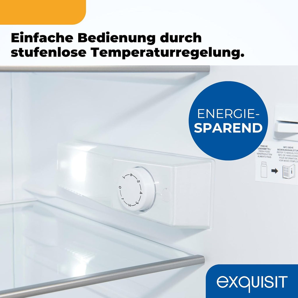 Refrigerador Exquisit sin congelador, 133 litros, frigorífico de una puerta independiente, sentido de apertura de puerta reversible, KS516-V-H-010D blanco