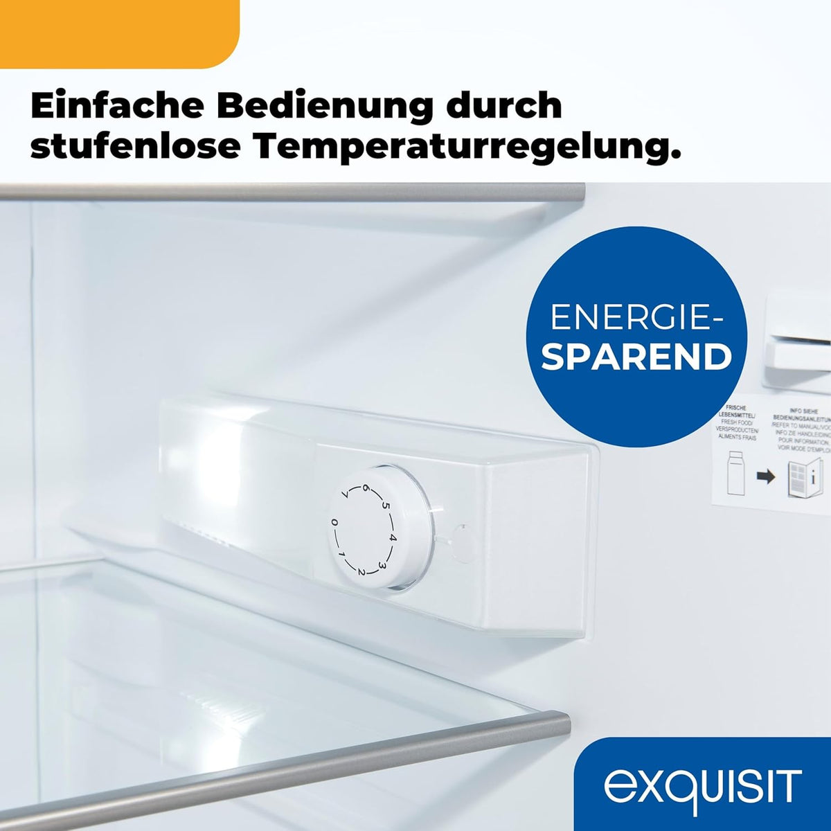 Refrigerador Exquisit sin congelador, 133 litros, frigorífico de una puerta independiente, sentido de apertura de puerta reversible, KS516-V-H-010D blanco