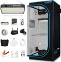 Kit de cultivo completo – Invernadero interior con lámpara LED de espectro completo de 150W (regulable), 1680D, filtro de carbón, extractor de aire en línea, tubo de extracción (80x80x180cm)