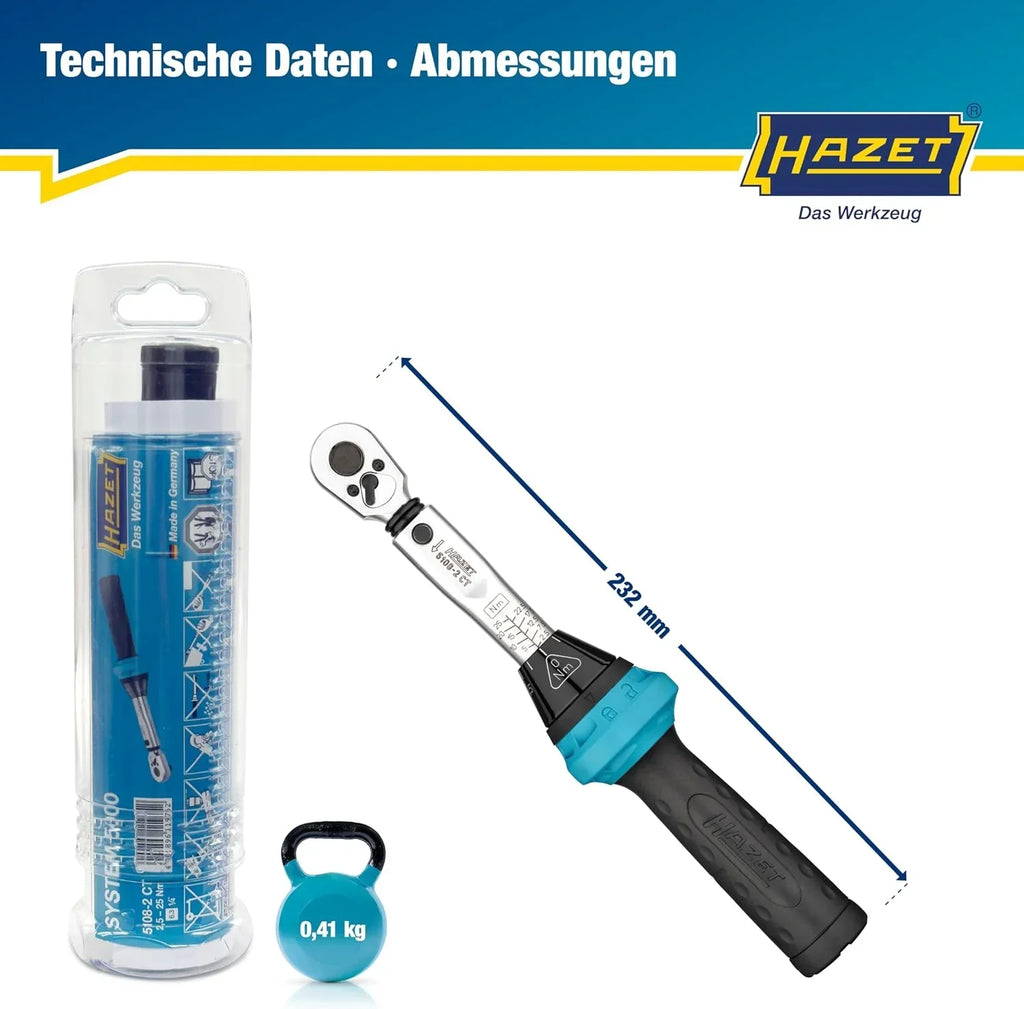 Llave dinamométrica 5108-2CT 2,5-25 Nm 1/4 pulgada carraca reversible herramienta para bicicleta con certificado de calibración 232 mm