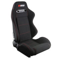 Asiento tipo baquet reclinable negro suministrado con correderas