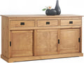Aparador IDIMEX Savona con 3 puertas y 3 cajones, madera maciza, color roble, mueble buffet, vajillero, madera maciza