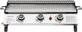 Plancha de gas propano Royal Gourmet de acero inoxidable, 3 quemadores de 7,5 kW, superficie de cocción de 61,5 x 32 cm con rejilla de calentamiento, adecuada para camping y exteriores, plateada