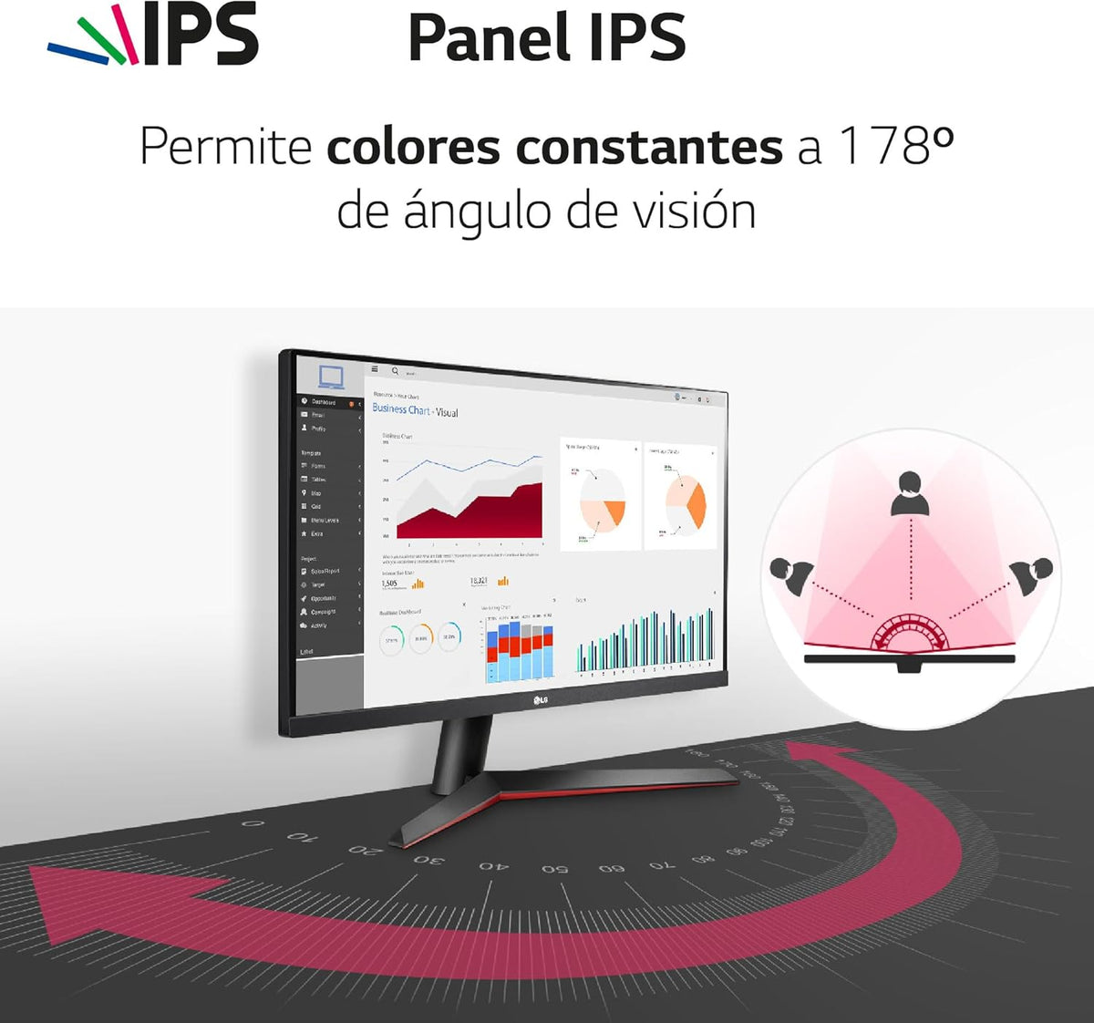 Monitor para PC LG 24MP60G-B Semi Gaming de 24" - Panel IPS con resolución FHD (1920x1080), 1ms MBR, 75Hz, NTSC 72%, AMD FreeSync, MBR, inclinable