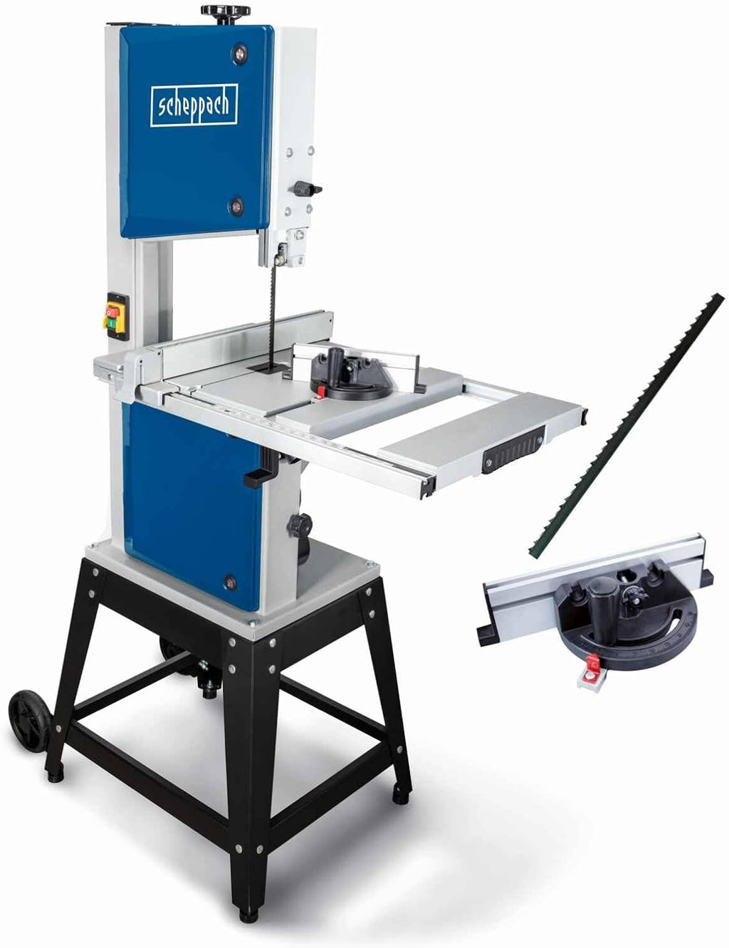 Sierra de cinta Scheppach HBS400 | 230V / 750W | Altura de corte máx. 170mm | Anchura de corte máx. 305mm | Incluye cinta de sierra de repuesto y guía de corte transversal
