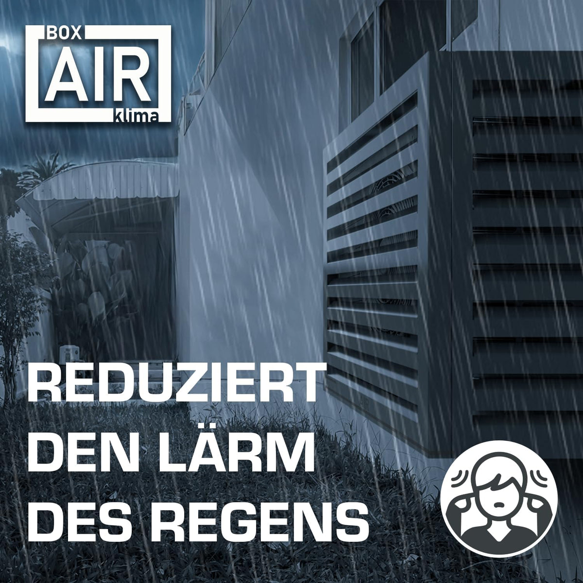 Cubierta para aire acondicionado Box Air - Carcasa insonorizante para bomba de calor - Rejilla protectora - Revestimiento para unidad exterior de aire acondicionado - Para aires acondicionados y bombas de calor - Cubierta protectora robusta