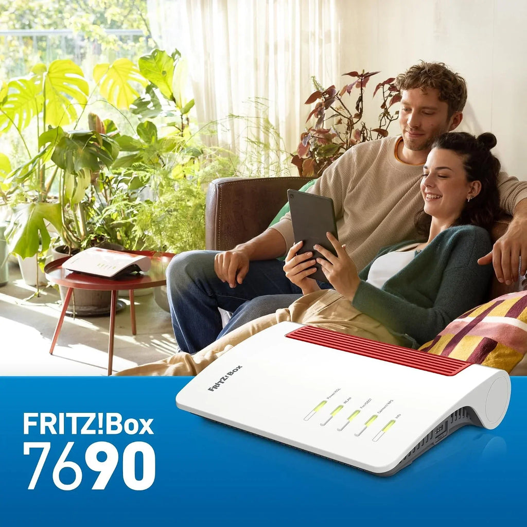 Router DSL Wi-Fi 7 7690 7,1 Gbit/s, malla WLAN, base DECT, hasta 300 Mbit/s, VDSL supervectoring, LAN, telefonía