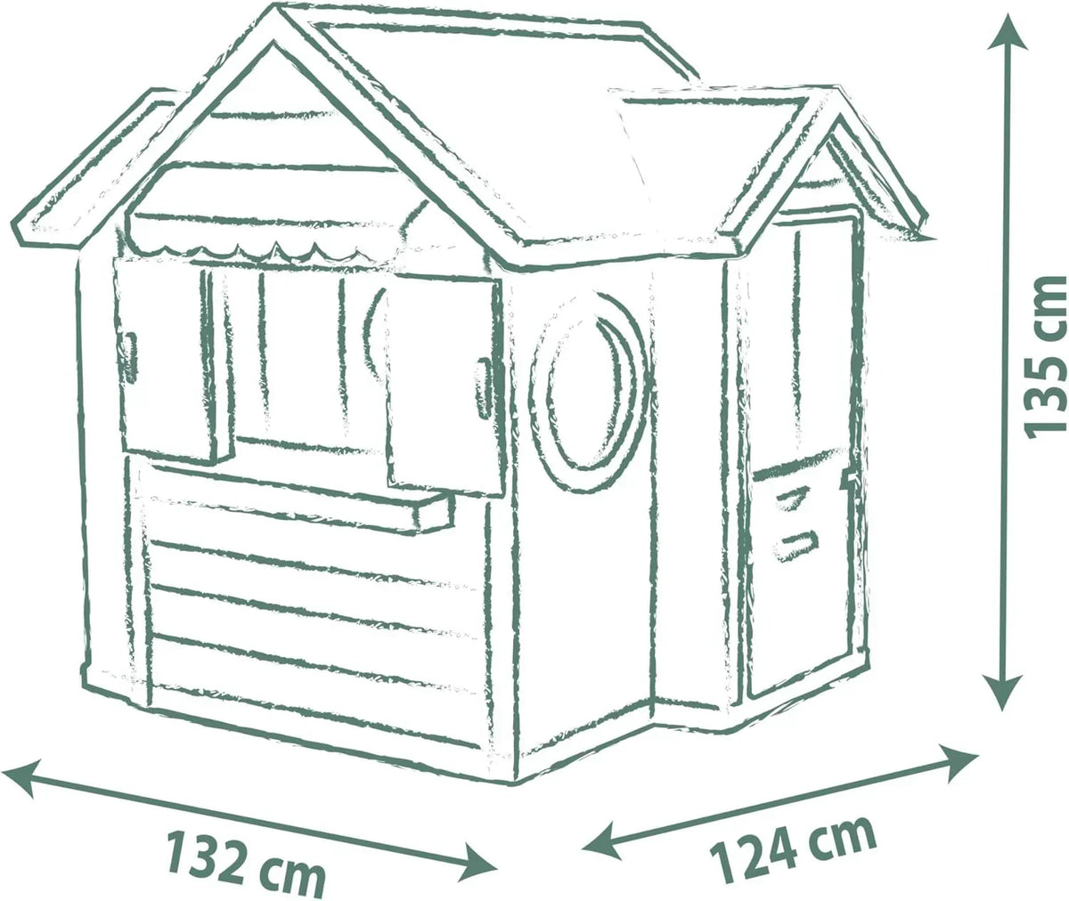 Smoby Life Garden House - Casa de Jardín Infantil - Incluye Jardinera, Comedero para Pájaros, Herramientas y Accesorios - Protección UV - Material Reciclado - más de 2 años (7600810408)