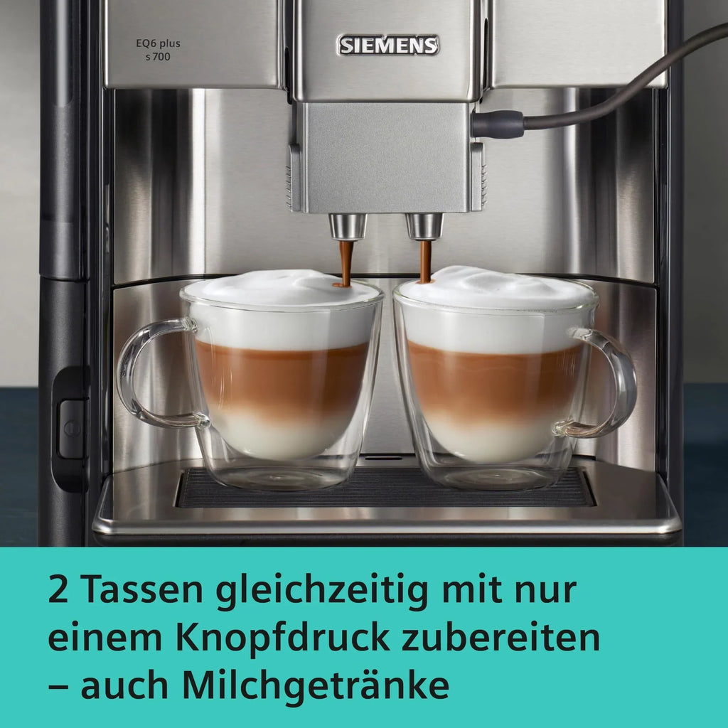Cafetera superautomática EQ6 plus s700 TE657503DE con sistema de leche, 12 bebidas, pantalla táctil, molinillo de cerámica, 1,7 l