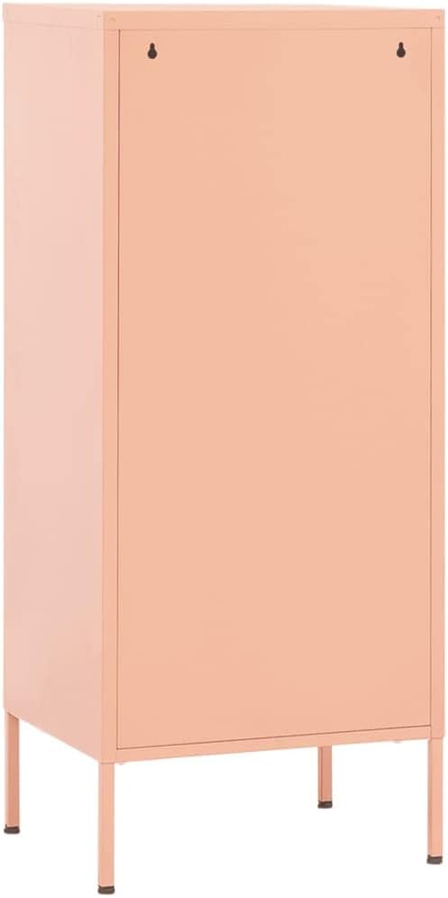 vidaXL Aparador Armario de almacenamiento Cómoda Alacena Armario de acero Estante Armario multiusos Librería Armario de pie Rosa 42,5x35x101,5 cm Acero