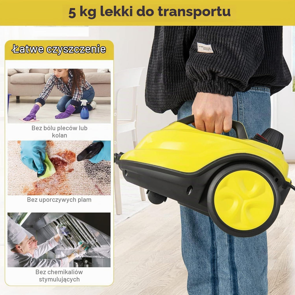 FANTASK Myjka parowa 2000 W z 13 akcesoriami, ciśnienie pary: maks. 5 bar, temperatura: do 160℃, wydajność powierzchniowa: 108 m², zbiornik: 1,8 l