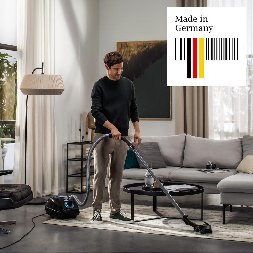 Aspiradora con bolsa Siemens Q5.0 Extreme silencePower VSQ5X1230, aspiradora de trineo, 850 W, negro y bolsas para aspiradora Swirl S 73 MicroPor® Plus, 4 unidades incl. filtro