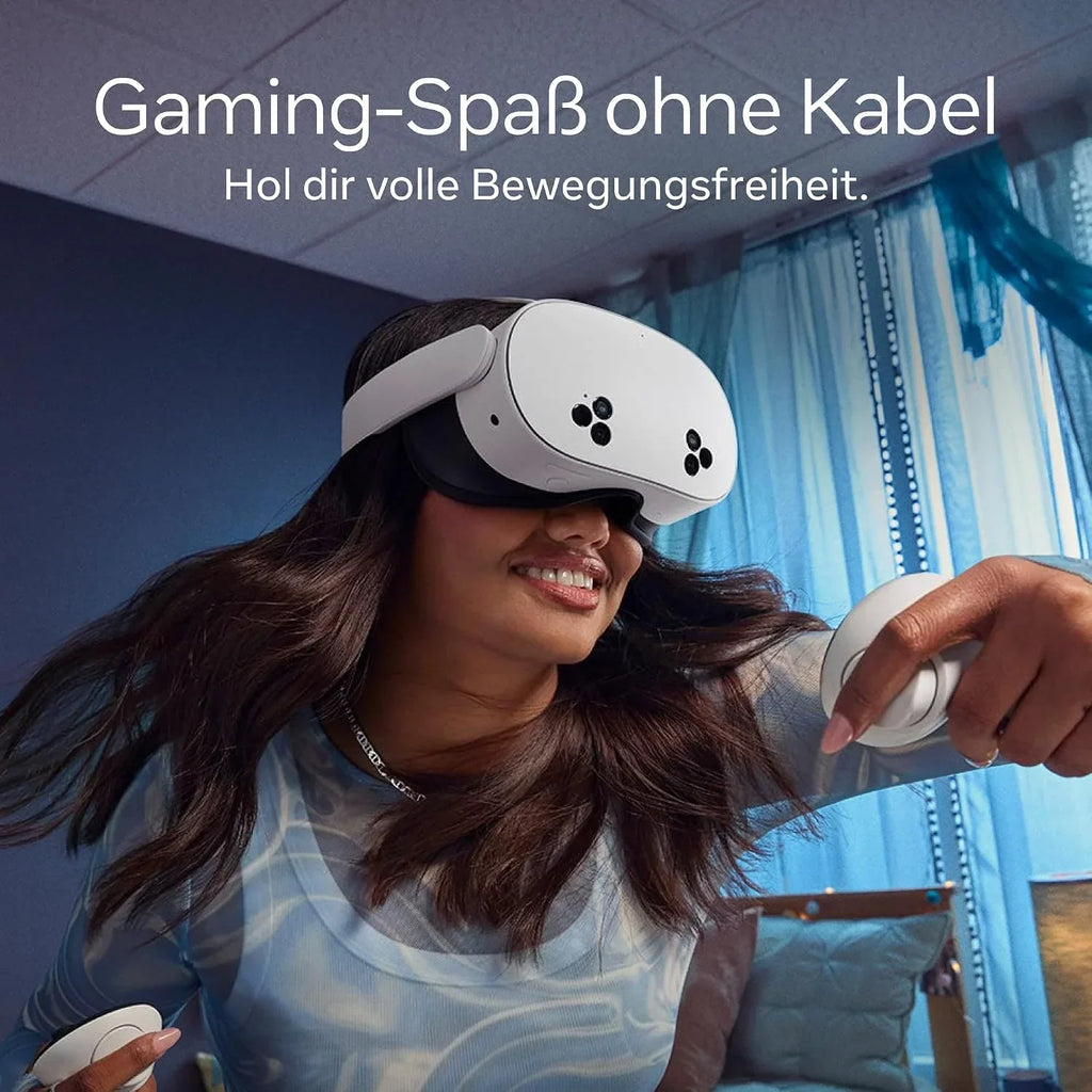 Visor de realidad virtual Quest 3S de 128 GB, casco de realidad mixta inalámbrico, procesador Snapdragon XR2 Gen 2, paquete de Gorilla Tag Monkenaut