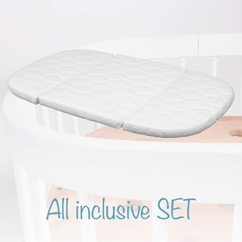 Cuna 7 en 1 tweeto®: cuna de madera evolutiva | cuna de colecho y cuna de barrotes de altura regulable | convertible en cama infantil y parque de juegos (haya natural)