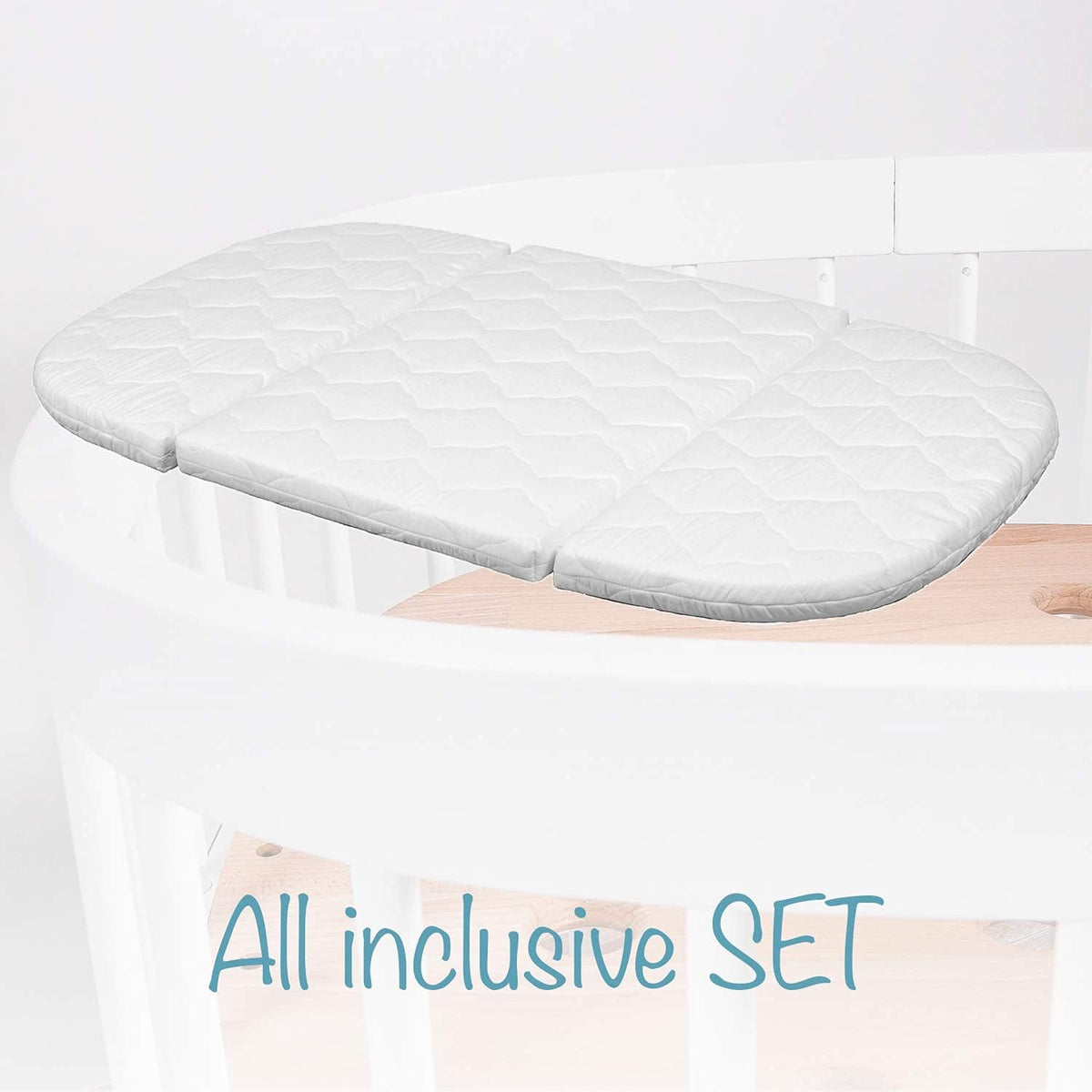Cuna 7 en 1 tweeto®: cuna de madera evolutiva | cuna de colecho y cuna de barrotes de altura regulable | convertible en cama infantil y parque de juegos (haya natural)