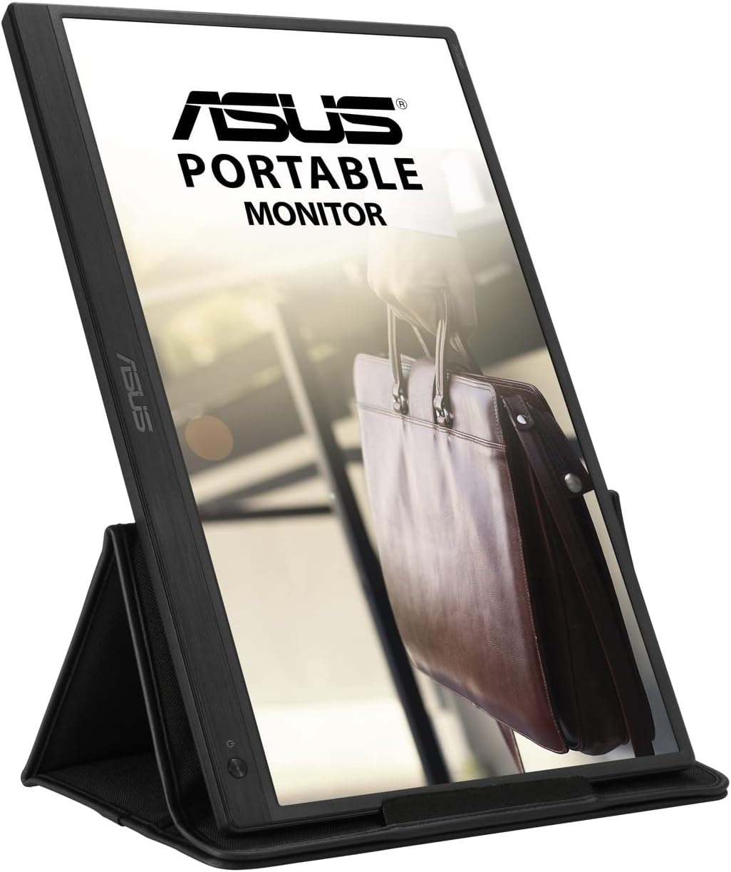 ASUS ZenScreen MB165B - Monitor portátil de 15,6" HD para PC - Teletrabajo o Gaming - Alimentación y visualización mediante USB Tipo-A - Panel TN - 1366x768 - PS3, PS4, Raspberry Pi, Xbox - 220cd/m² - Negro