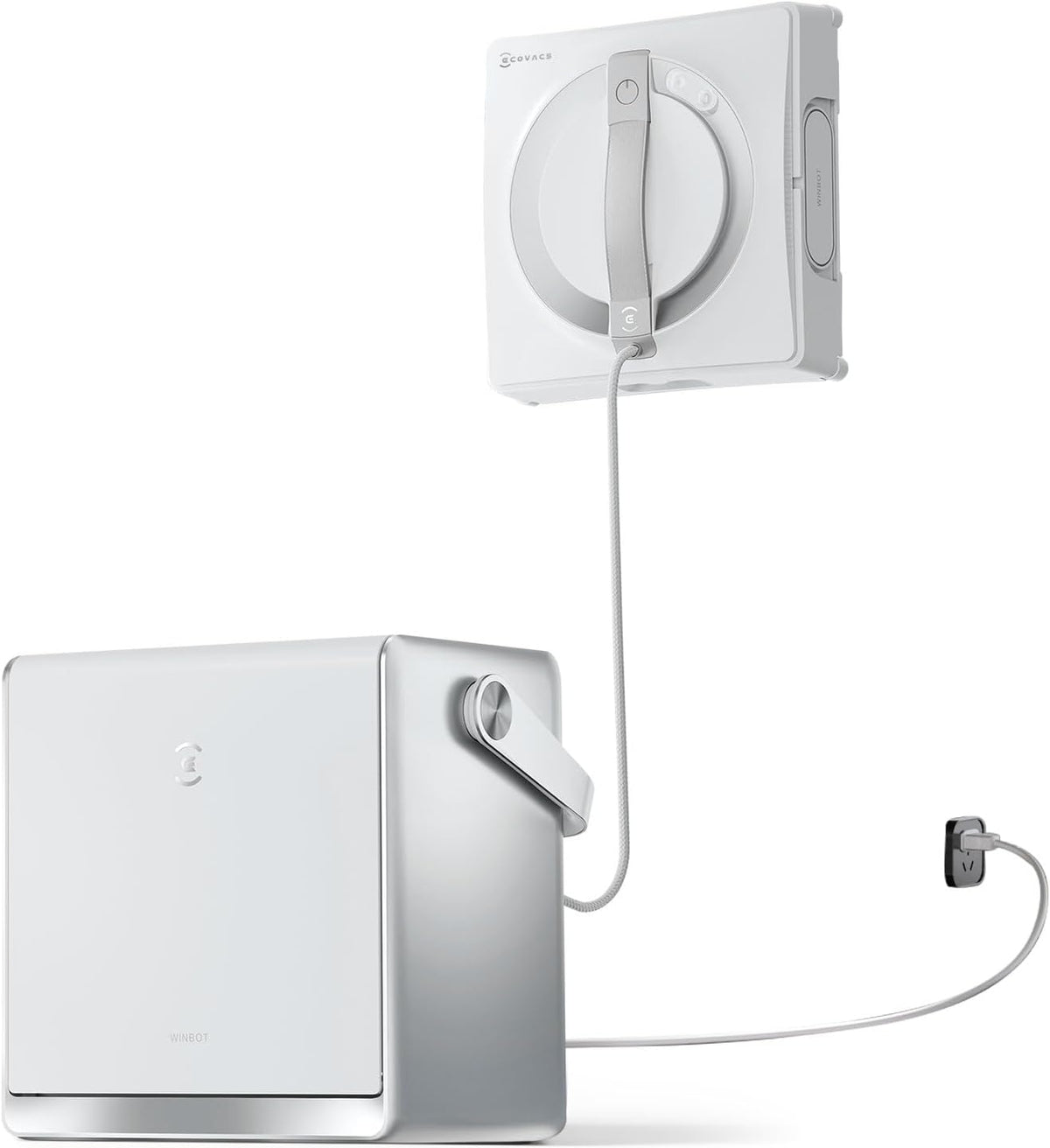 Robot limpiacristales ECOVACS WINBOT W2 PRO Omni con estación multifunción 6 en 1, carga durante el funcionamiento, cabezal de pulverización de 3 boquillas, protección de 12 niveles, planificación de rutas Win-SLAM 4.0, blanco