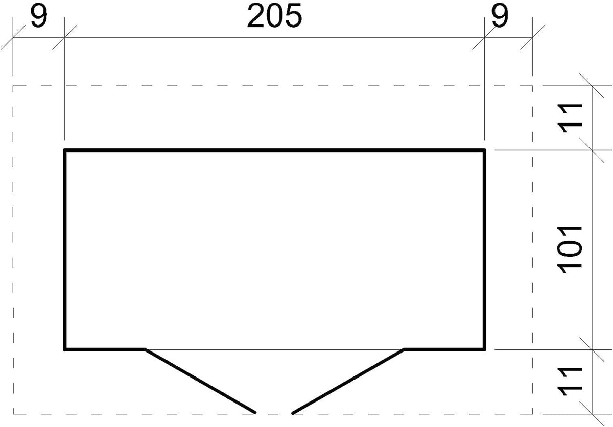 Cobertizo para herramientas de madera natural - Almacenamiento exterior sin ventanas A194x123x223 cm/2,1 m² Caseta de madera natural - Taller de almacenamiento de herramientas - TIMBELA M348