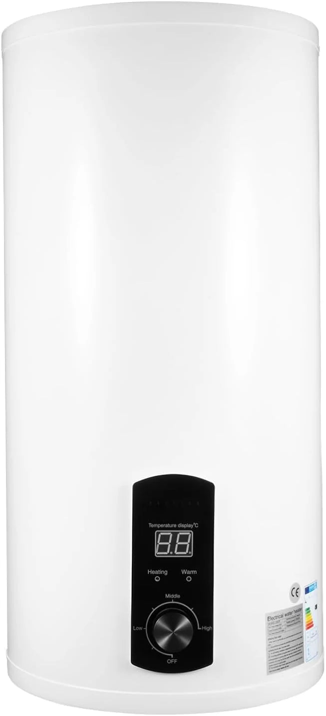 Elektryczny zbiornik ciepłej wody 220 V, zbiornik ścienny, podgrzewacz wody, wskaźnik temperatury, bojler elektryczny 2000 W (biały, 50 l)