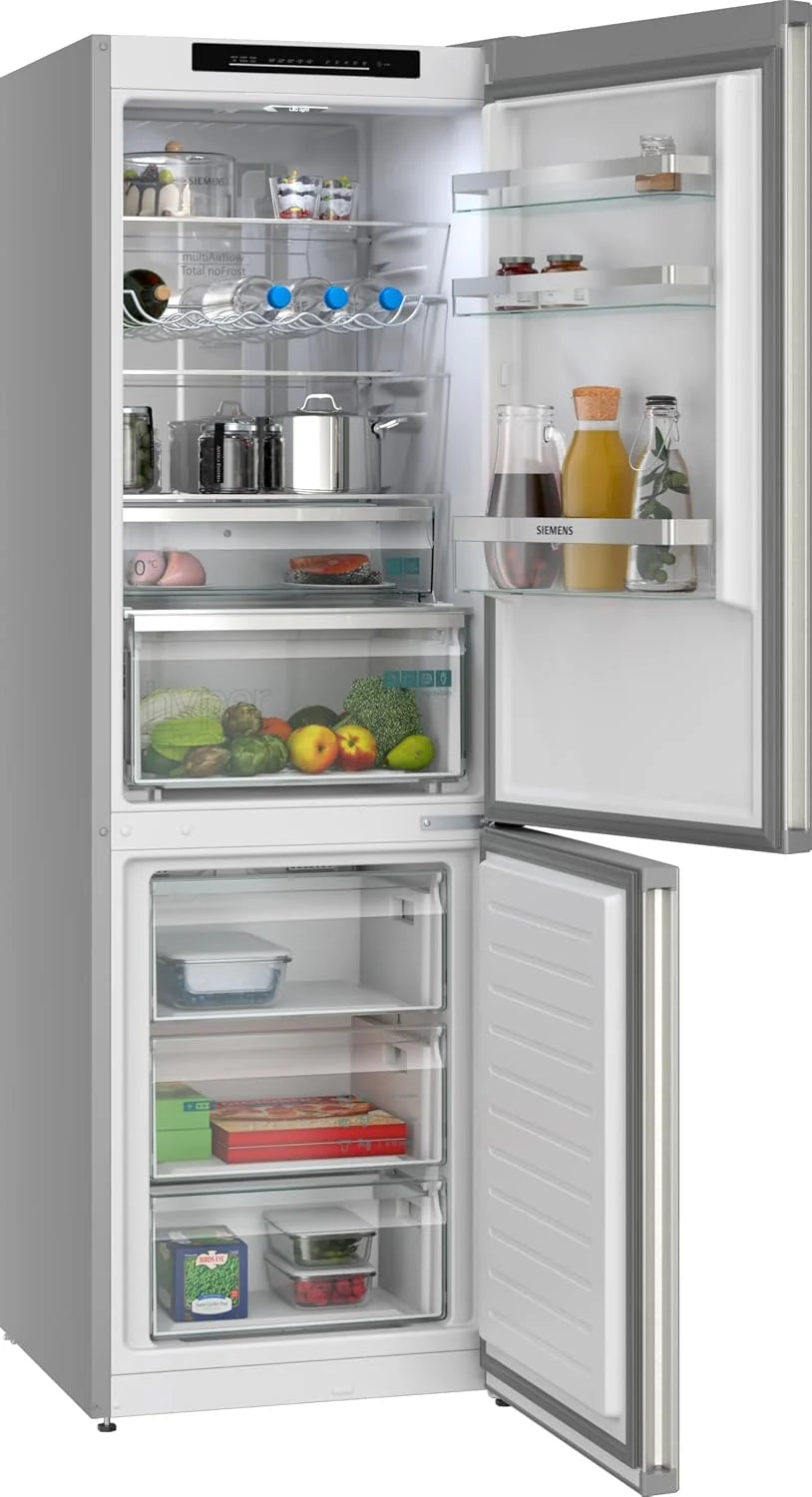 Siemens iQ300 wolnostojąca lodówko-zamrażarka 186 x 60 cm, KG36NVIBG, chłodzenie 218 l i zamrażanie 103 l, całkowita noFrost, bezproblemowe umieszczenie, szuflada hyperFresh 0ºC, z powłoką