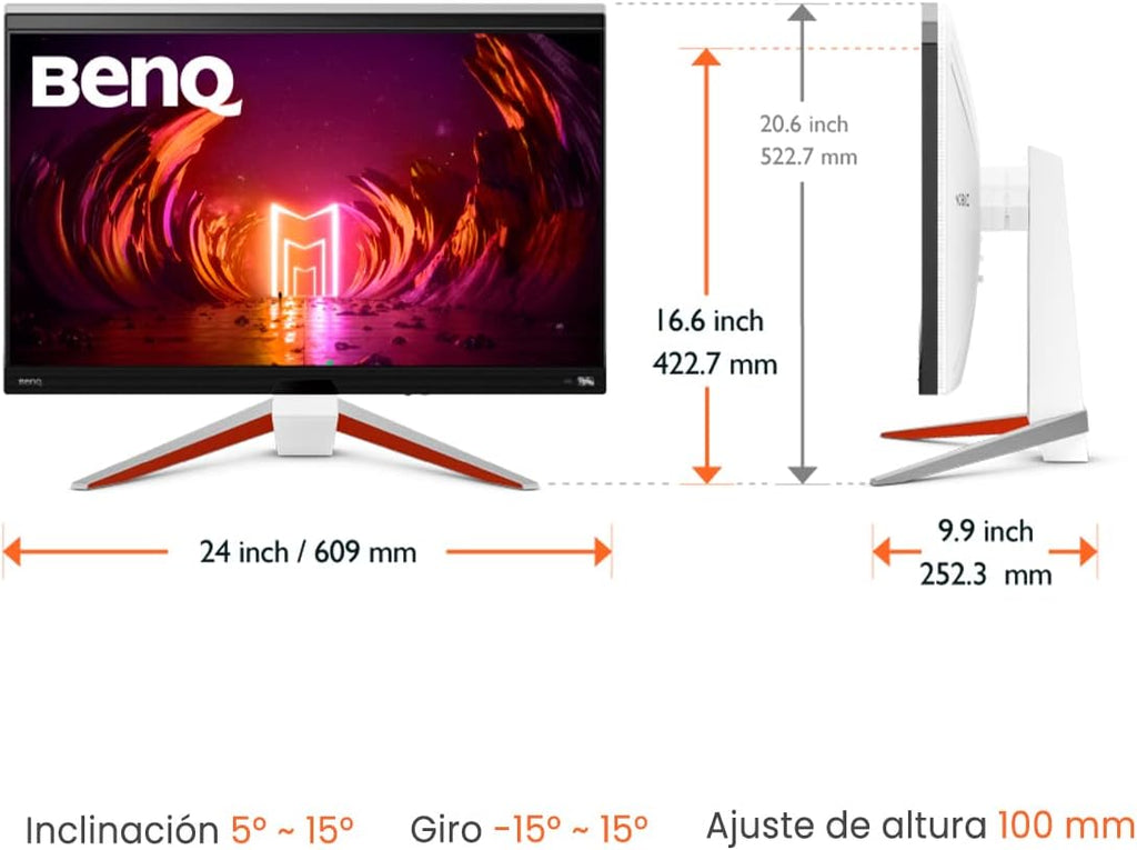Monitor Gaming BenQ MOBIUZ EX2710U 4K (27 pulgadas, IPS, 144 Hz, 1 ms, HDR 600, HDMI 2.1, ancho de banda completo de 48 Gbps, compatible con VRR para PS5, control remoto)