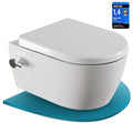 Inodoro con bidet suspendido SSWW sin reborde, 52 cm, boquilla de acero inoxidable, asiento de duroplast con cierre suave, revestimiento nano, agua fría y caliente