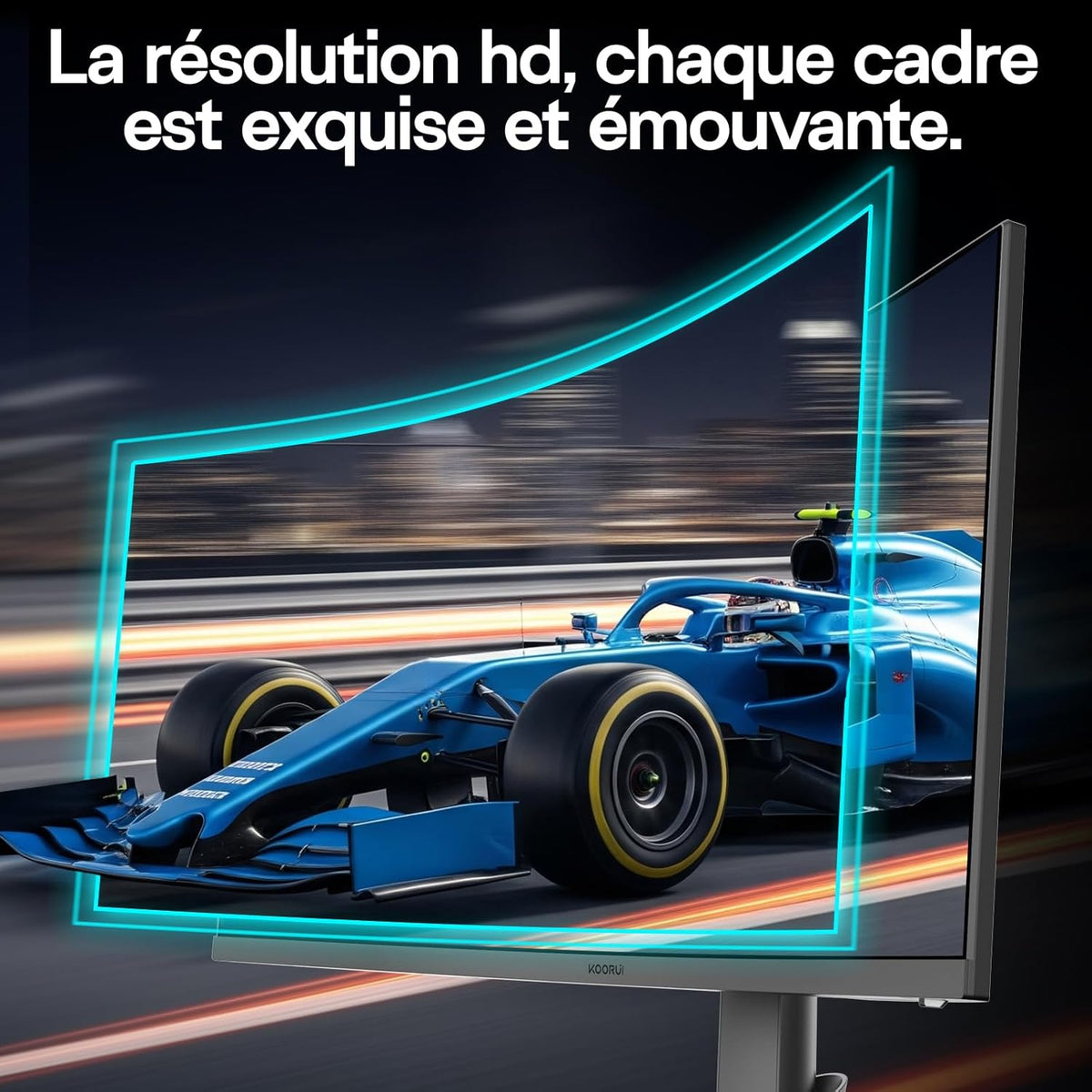 Monitor Gaming Curvo KOORUI de 34 pulgadas, Panel VA WQHD 3440x1440, 180Hz, HDR400, 99% sRGB, 2xHDMI 2.0 y DP 1.4, Altura ajustable de 110 mm, Negro