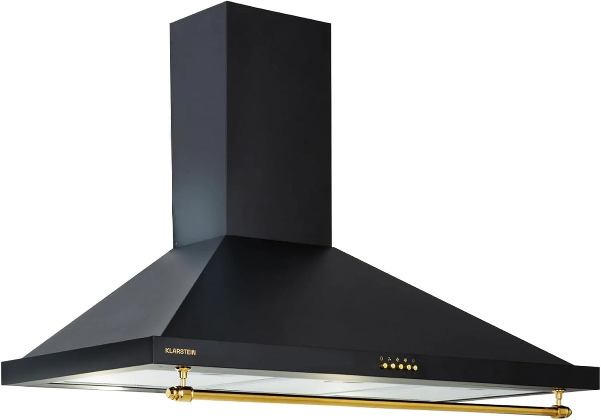 Klarstein Okap kuchenny 90cm, Okap wyciągowy z diodami RGB LED, Wydajny cichy Przepływ 591,5 m³/h, ścienny z aluminiowym filtrem i 3 stopniami mocy, 90 cm