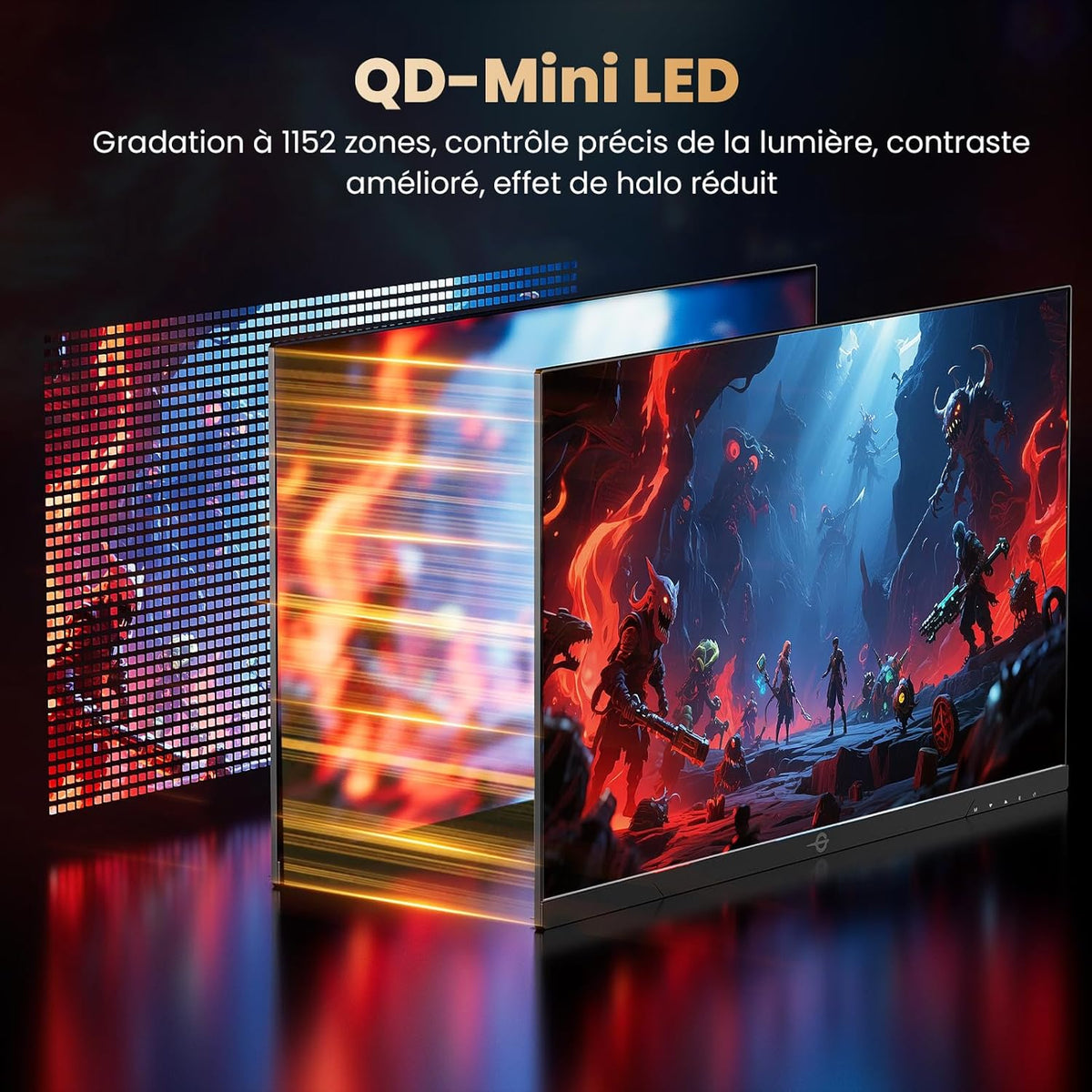 Monitor Gaming TITAN ARMY Mini LED de 27 pulgadas, 4K 160Hz y FHD 320Hz, HDR1000 153% sRGB DeltaE