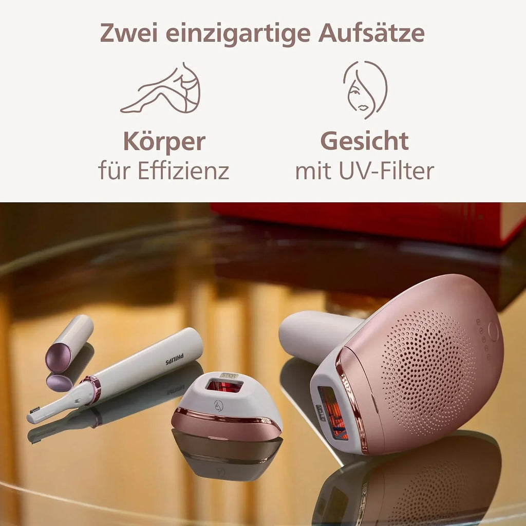 Dispositivo de depilación IPL serie 7000 BRI921/00, dispositivo IPL para depilación con 2 accesorios para cuerpo y rostro para uso doméstico