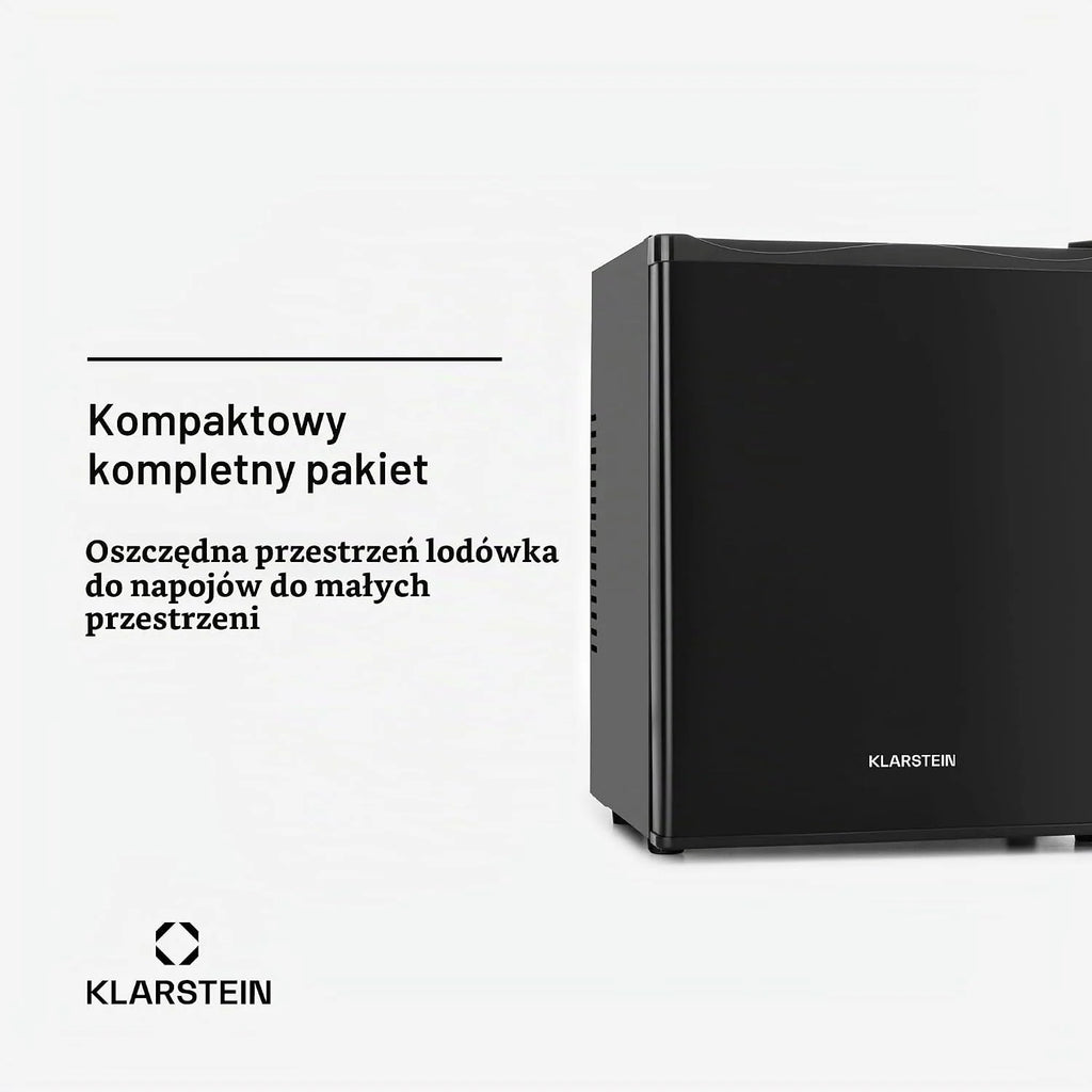 Klarstein Mini lodówka do pokoju, Mini lodówka 23L na napoje i kosmetyki, Mały minibar, mała i cicha, Regulowana półka, Mała na kosmetyki 5-15°C