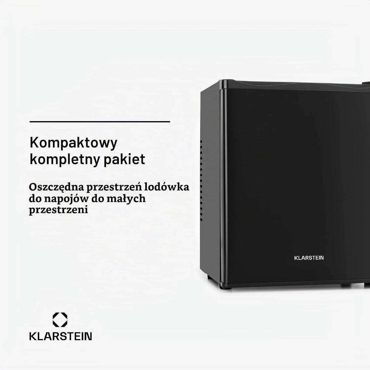 Klarstein Mini lodówka do pokoju, Mini lodówka 23L na napoje i kosmetyki, Mały minibar, mała i cicha, Regulowana półka, Mała na kosmetyki 5-15°C