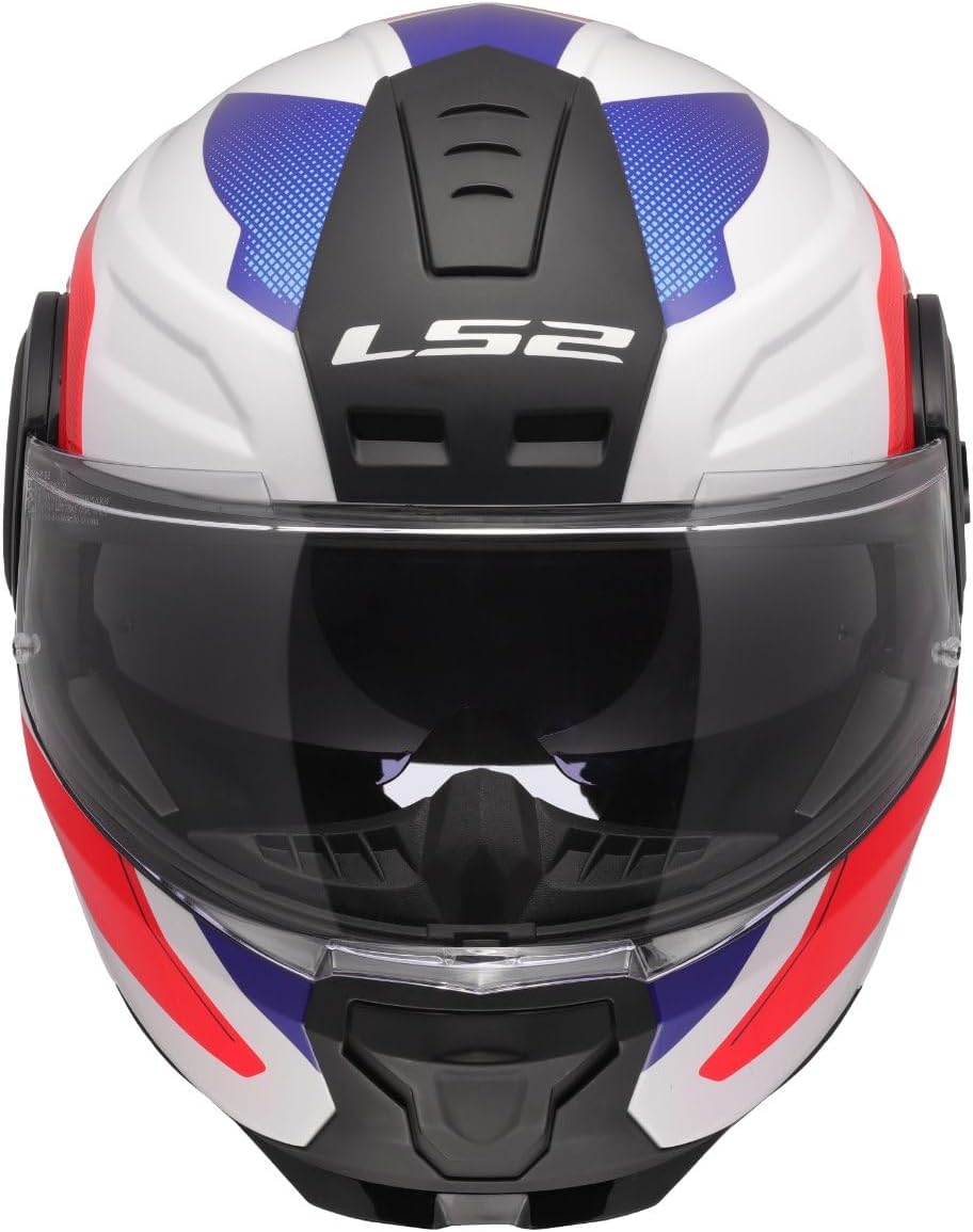 Casco modular LS2 FF902 Scope II DURIA blanco/azul/rojo con gafas de sol y PINLOCK incluido (M 57/58)